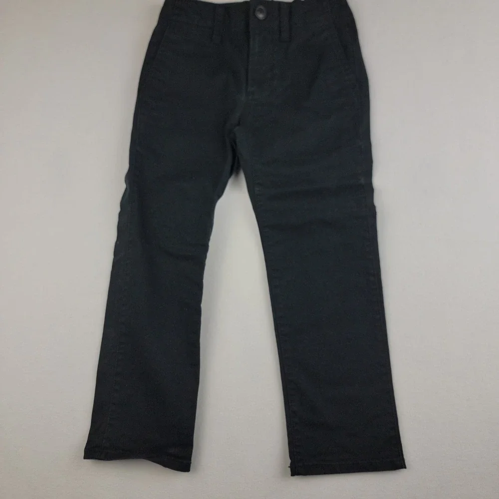 Gap Kids Boys Black Chino Pants Straight Leg Cotton Twill Size 5 SKU 1320